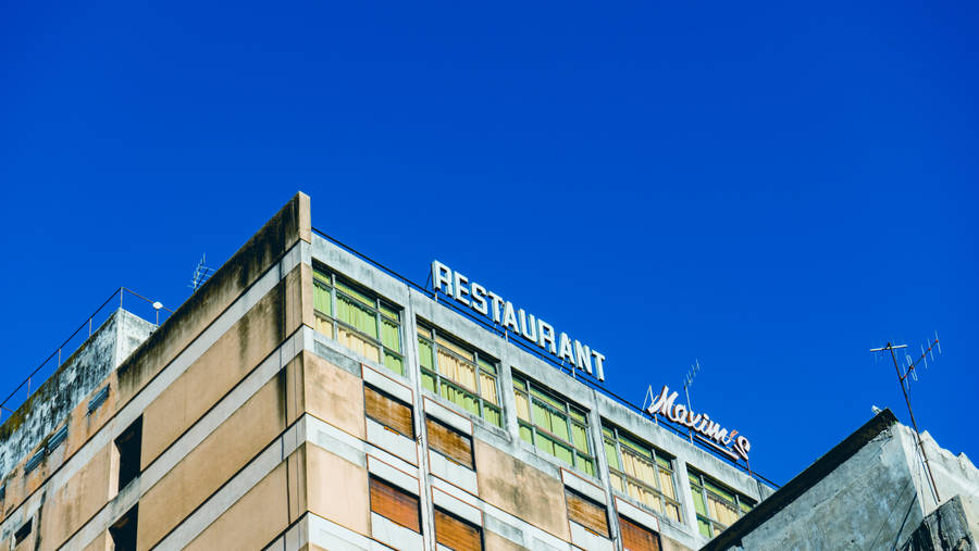 Building Restaurant Sign Wallpaper