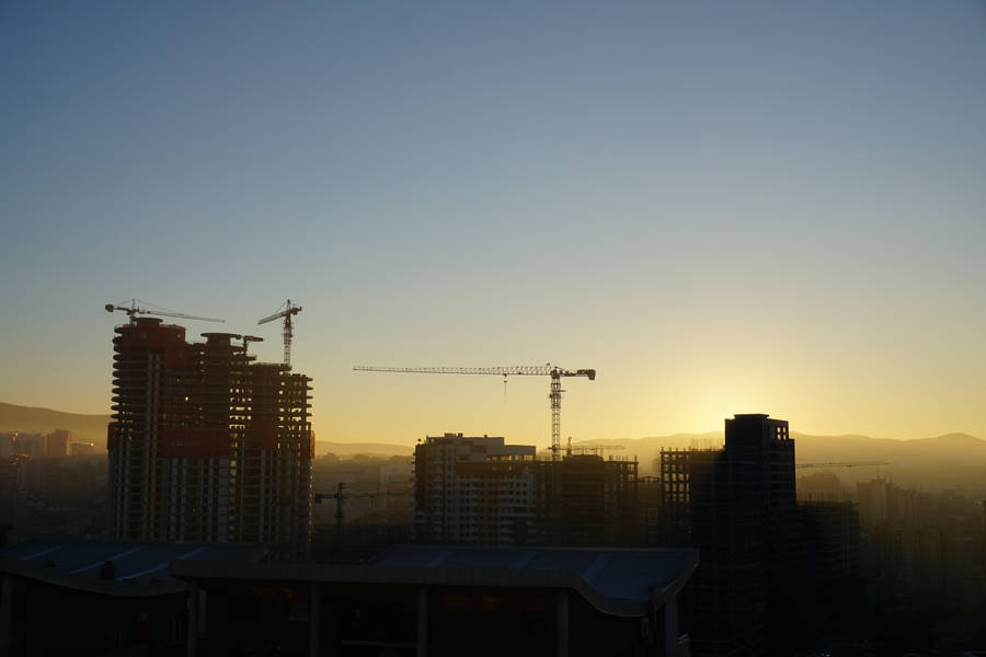 Buildings And Sunset In Kosovo Wallpaper