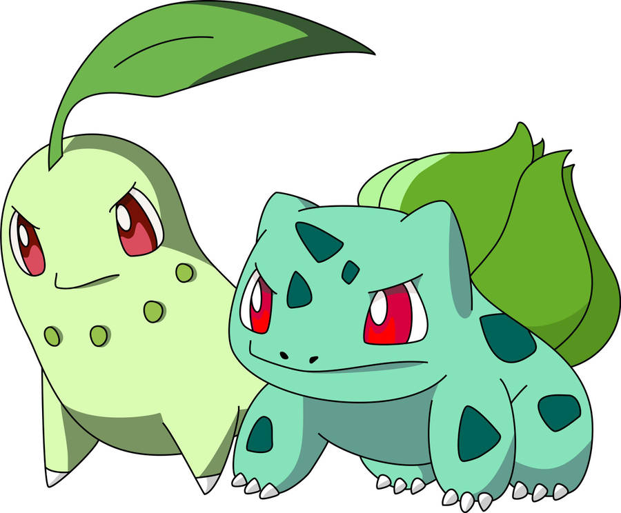 Bulbasaur And Chikorita Make A Perfect Pair Wallpaper