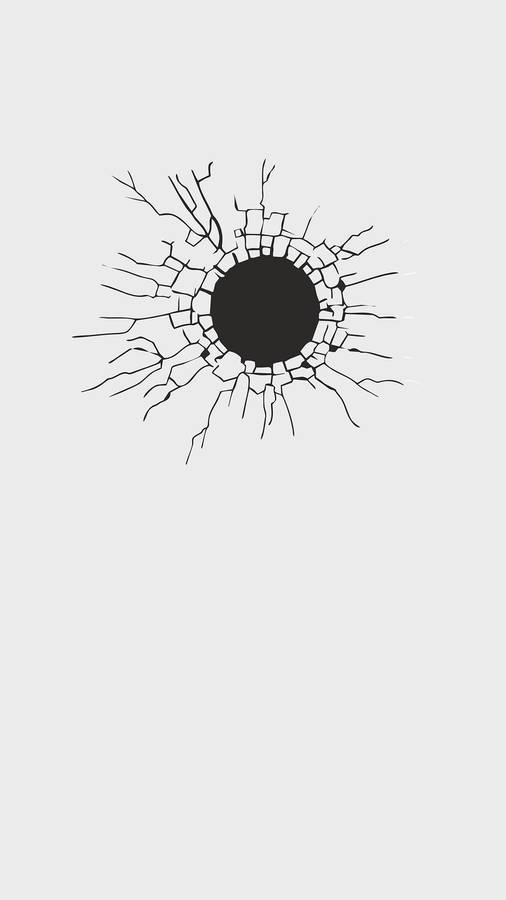 Bullet Hole Minimalist Phone Wallpaper