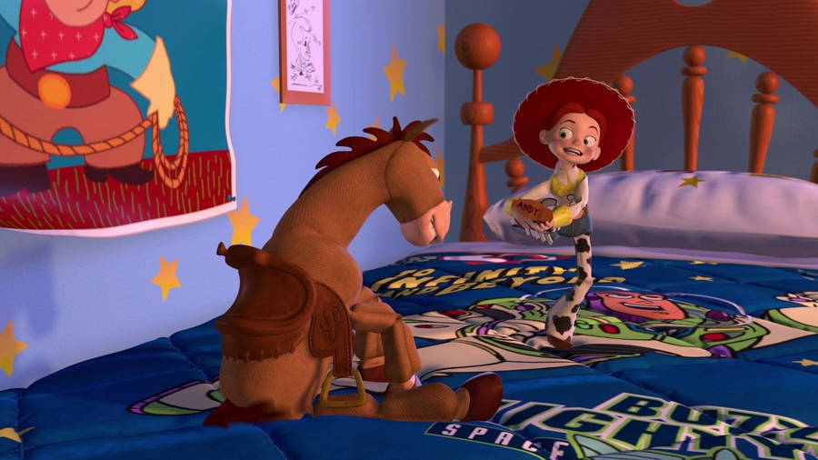 Bullseye Toy Story On Bed Wallpaper