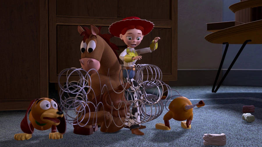 Bullseye Toy Story Surrounded By String Wallpaper