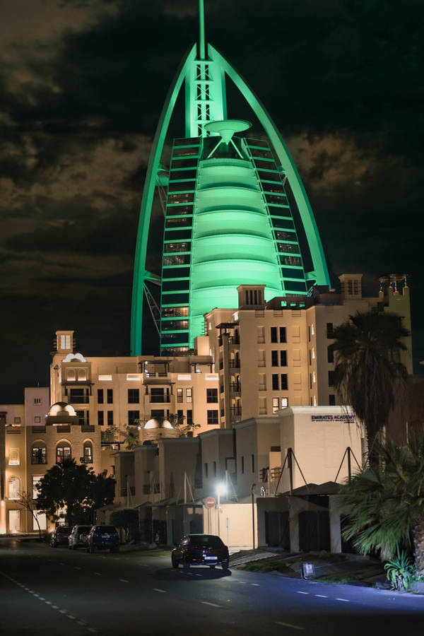 Burj Al Arab Green Light Wallpaper