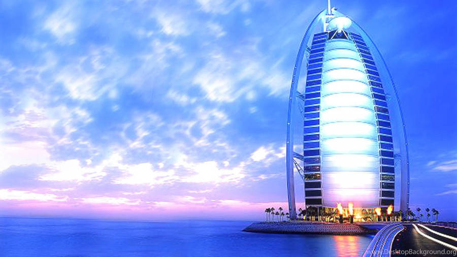 Burj Al Arab Smoky Clouds Wallpaper