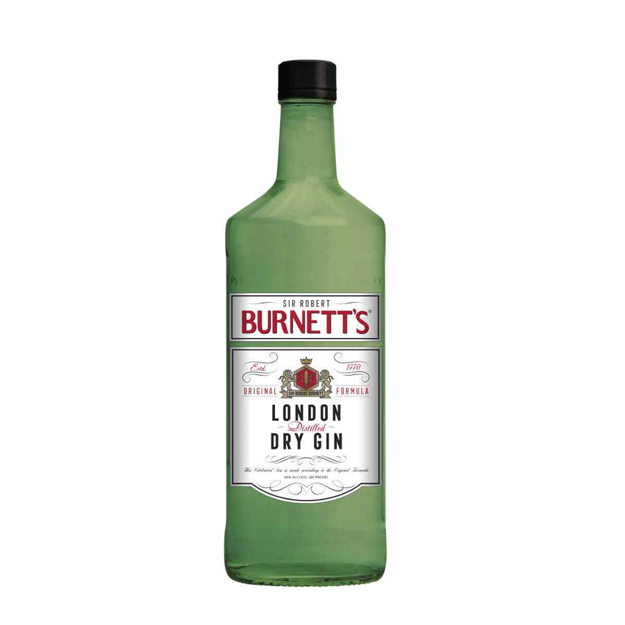 Burnett's London Dry Gin Bottle On Dark Background Wallpaper