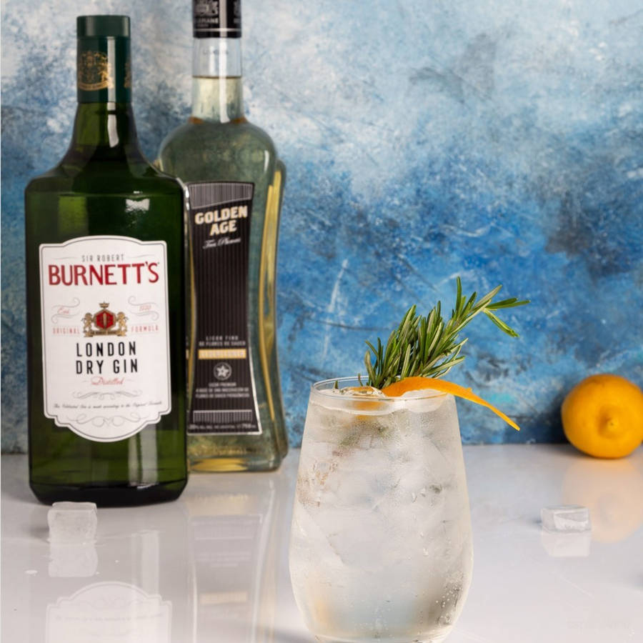 Burnett's London Dry Gin Meets Golden Age Scotch Whiskey Wallpaper