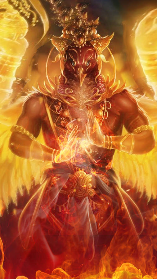 Burning Garuda Wallpaper