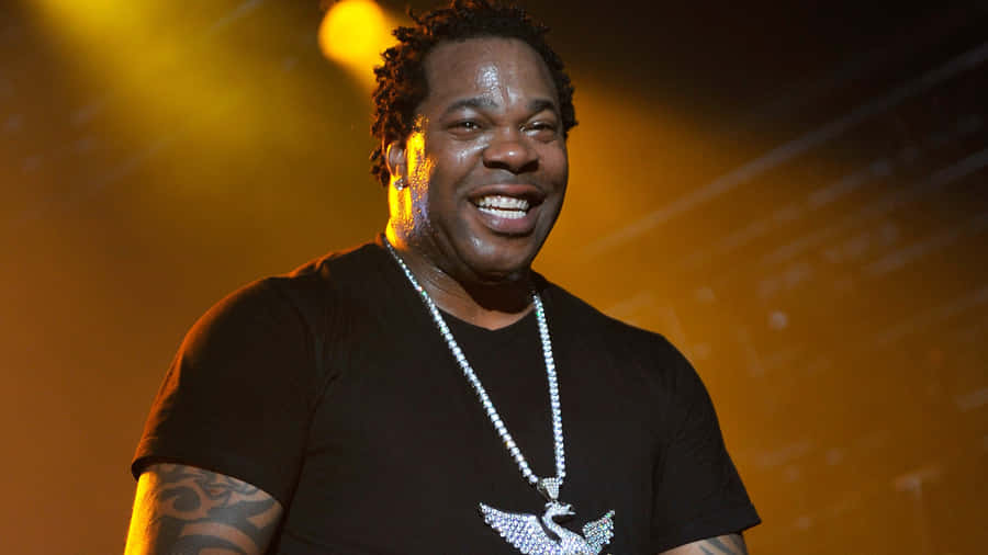 Busta Rhymes Performingon Stage Wallpaper