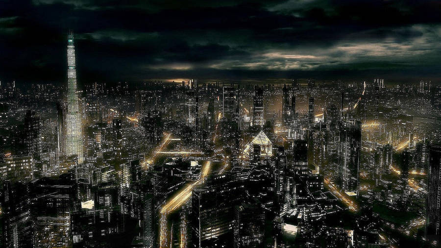 Busy Dark City Wallpaper