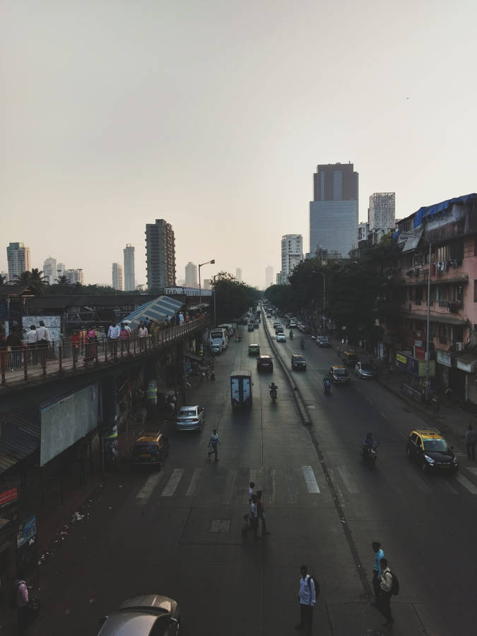 Busy Streets Mumbai City Wallpaper