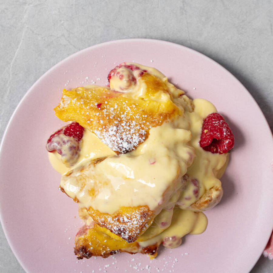 Butter With Fruits On Pink Plate Wallpaper