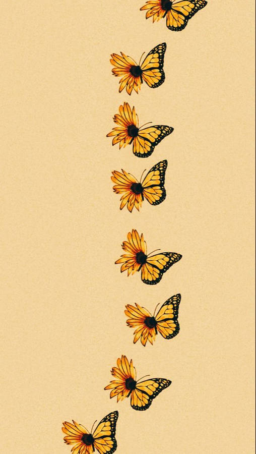 Butterflies And Sunflowers Wallpaper