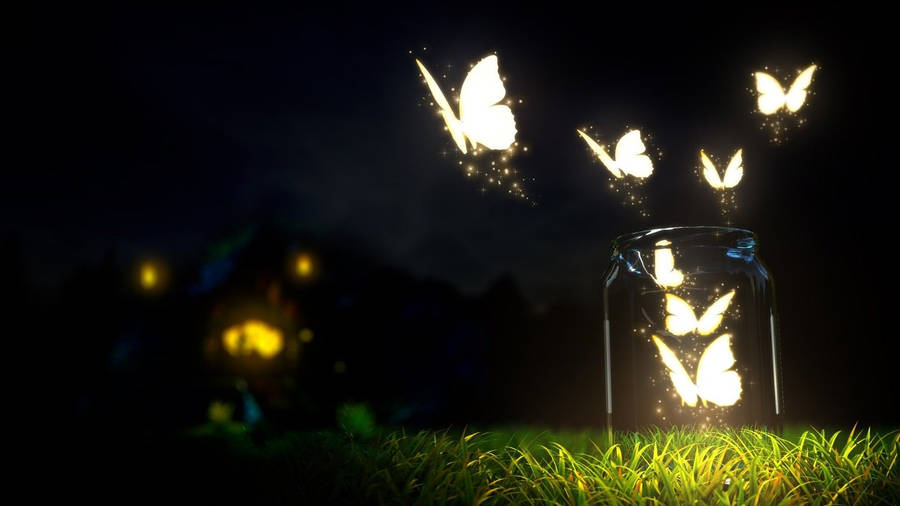 Butterfly Light Jar Wallpaper