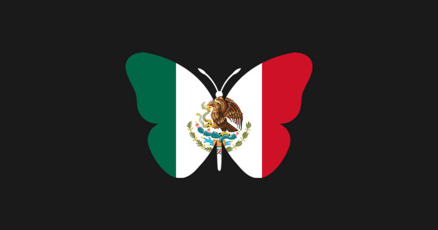 Butterfly Mexico Flag Wallpaper