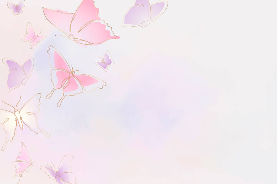 Butterfly Pastels Aesthetic Computer Wallpaper