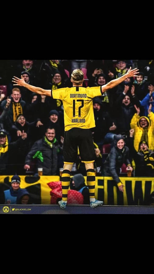 Bvb Striker Haaland Supporters Wallpaper