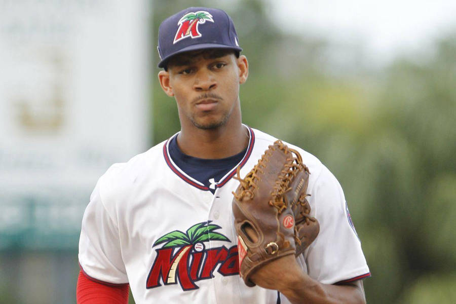 Byron Buxton With Baseball Mitt Wallpaper