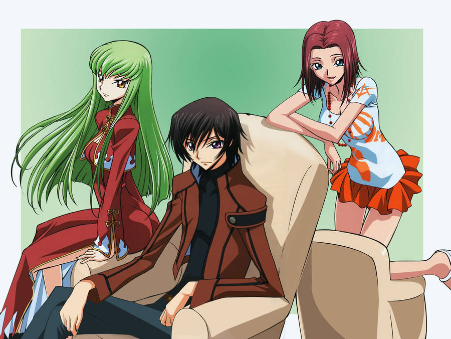 C.c. With Lelouch Lamperouge And Kallen Wallpaper