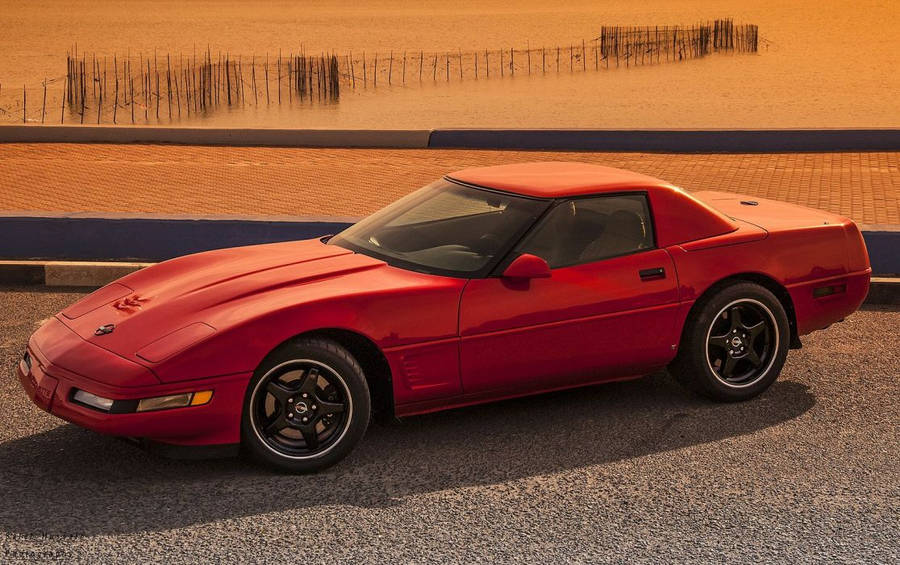 C4 Corvette In Sepia Tone Wallpaper