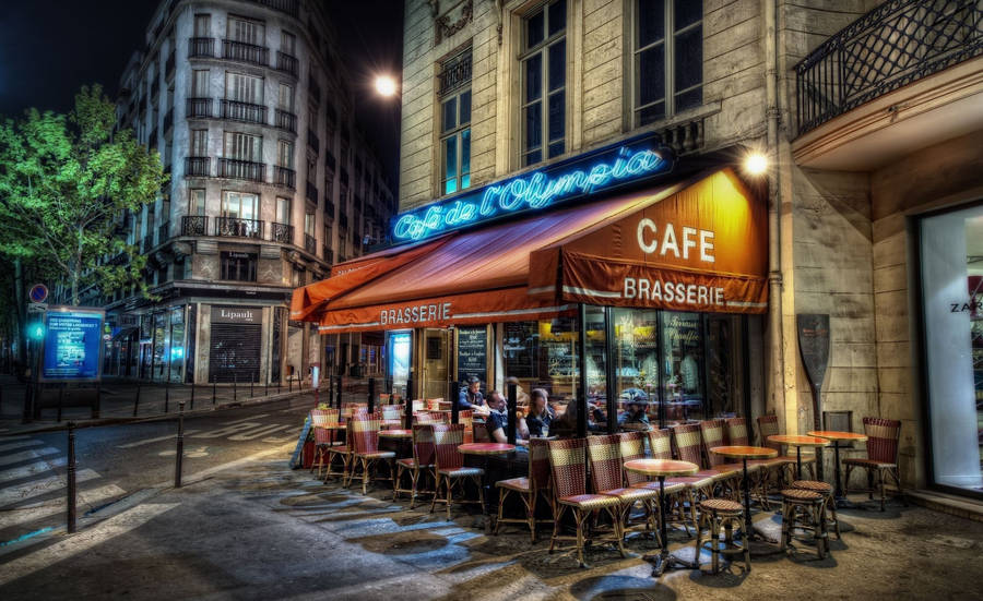 Cafe De Olympia Paris France Wallpaper