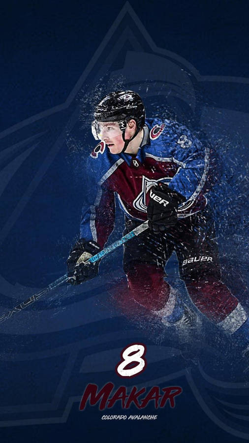 Cale Makar Number 8 Blue Poster Wallpaper