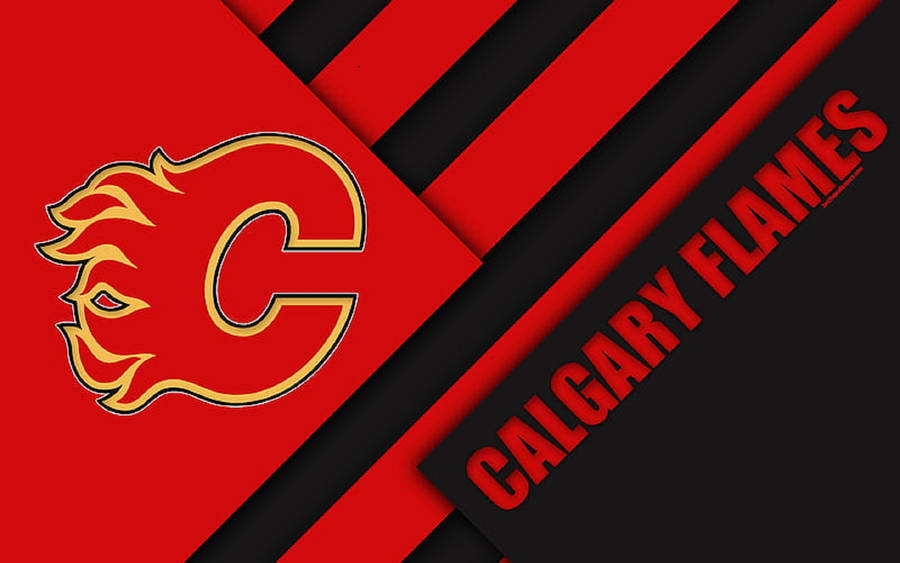 Calgary Flames Logo Black And Red Wallpaper