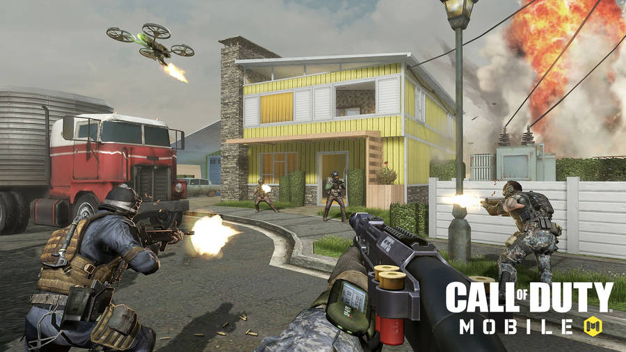 Call Of Duty Mobile Logo Nuketown Wallpaper