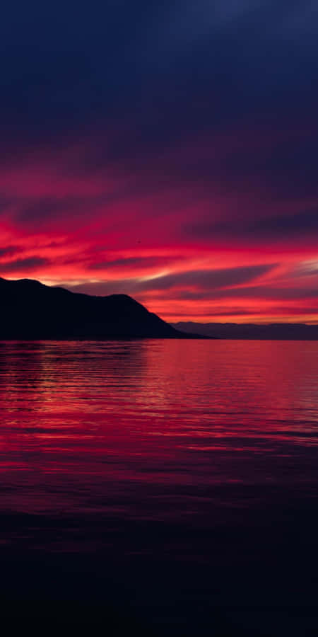 Calming Iphone Red Sunset Sky Wallpaper