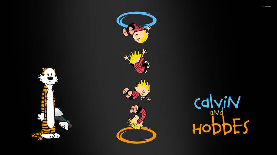 Calvin And Hobbes Teleportation Ring Wallpaper