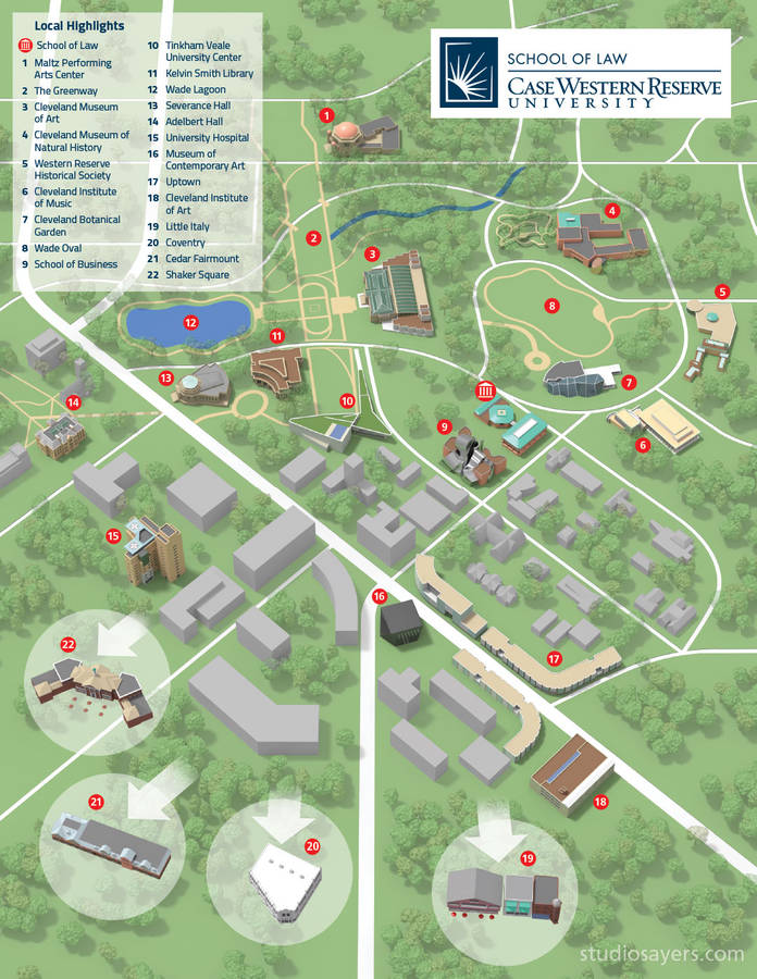 Campus Map Of Case Western Reserve University Law Campus Wallpaper