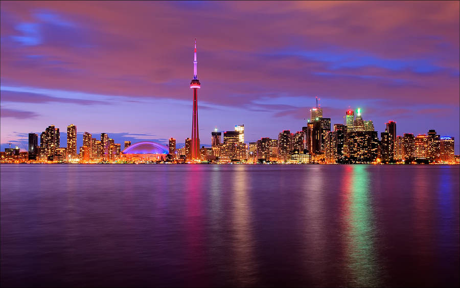 Canada Cn Tower Lights Wallpaper