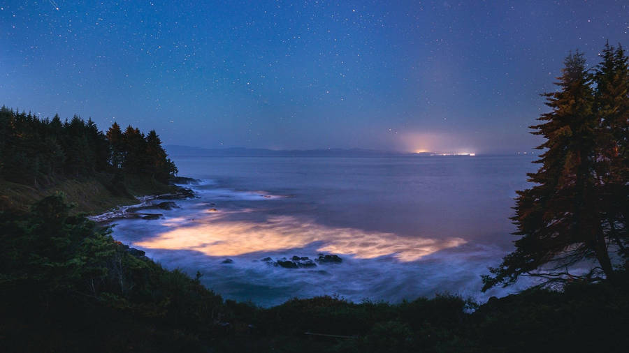 Canada Vancouver Islands Glowing Shore Wallpaper