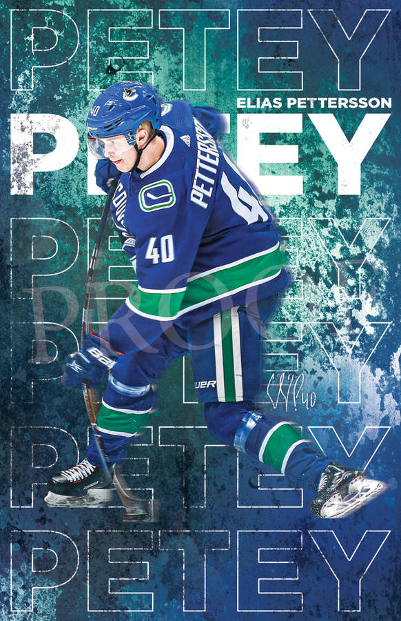 Canadian Nhl Player Elias Pettersson Digital Poster Wallpaper