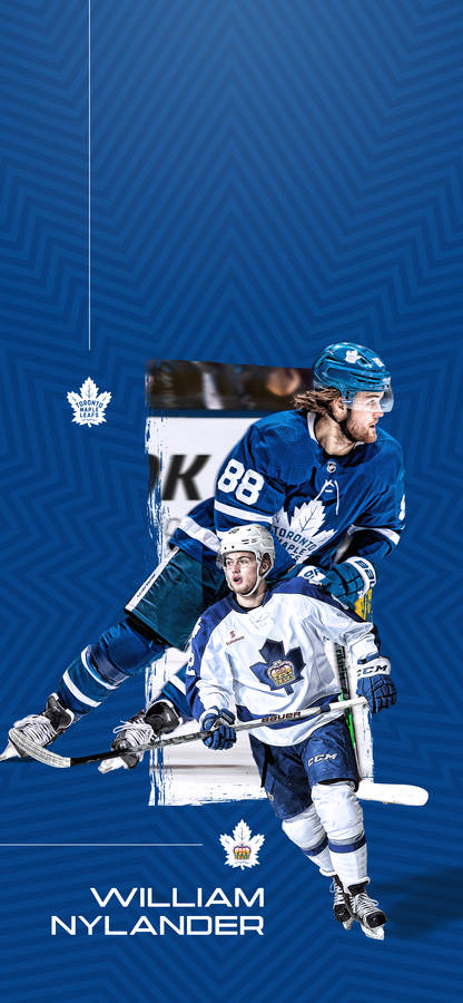 Canadian Nhl Player William Nylander Blue Aesthetic Poster Wallpaper