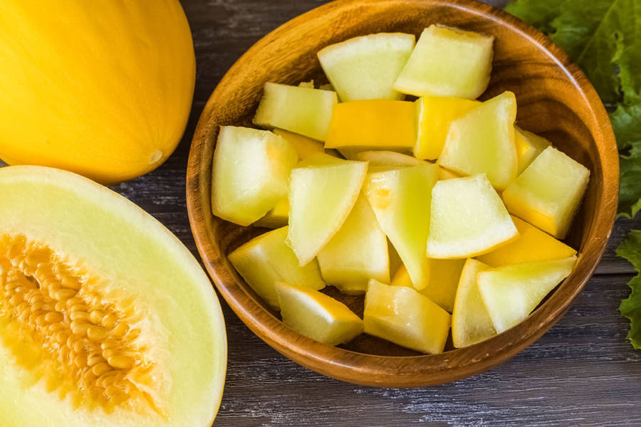 Canary Melon Cut In Bowl Wallpaper