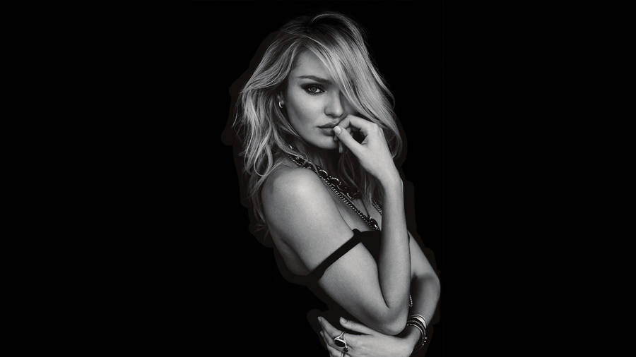 Candice Swanepoel Monochrome Photography Wallpaper