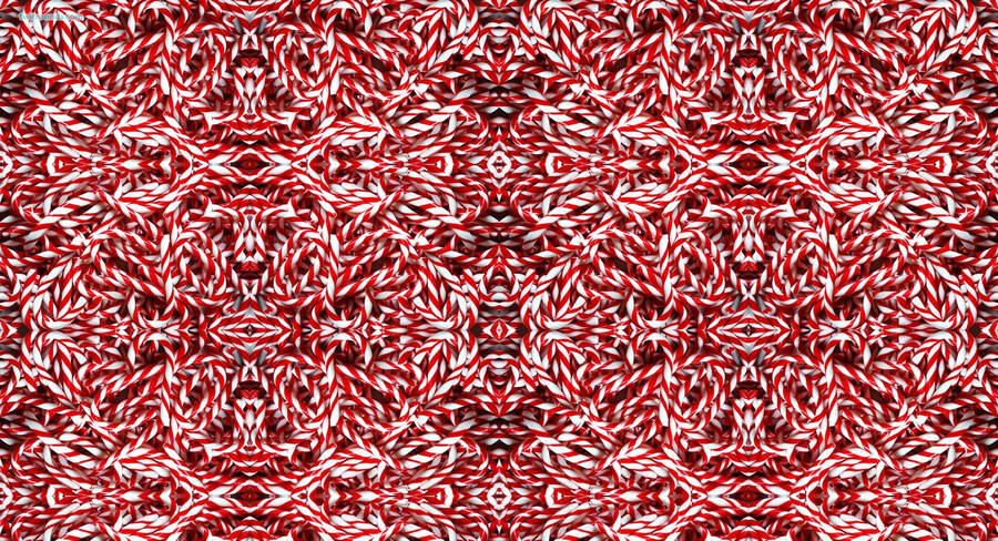 Candy Cane Trippy Design Wallpaper