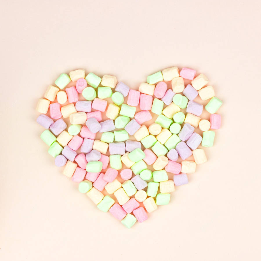 Candy Colored 3d Marshmallow Heart Wallpaper