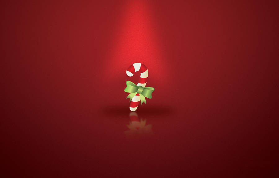 Candy On Red Christmas Background Wallpaper