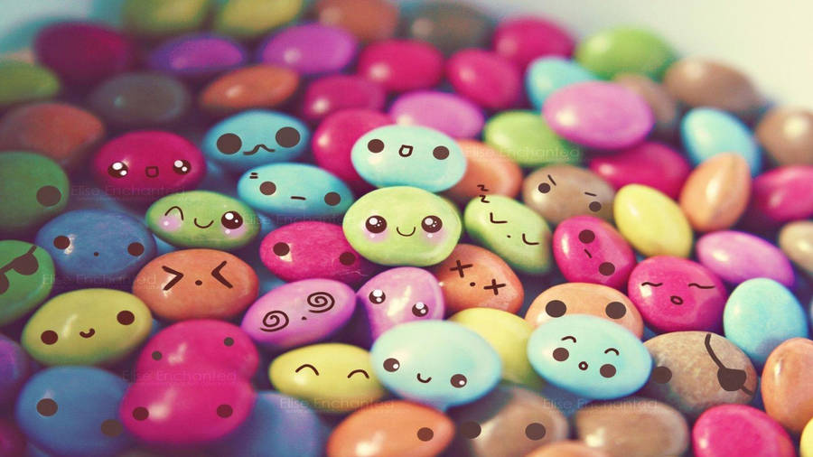 Candy With Emoticons Cute Desktop Wallpaper