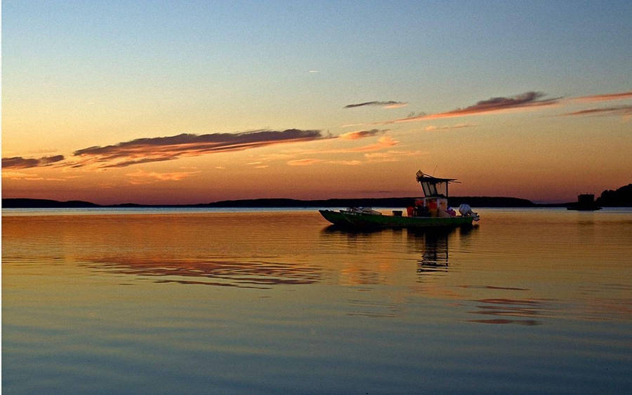 Cape Cod Boat And Sunset Wallpaper