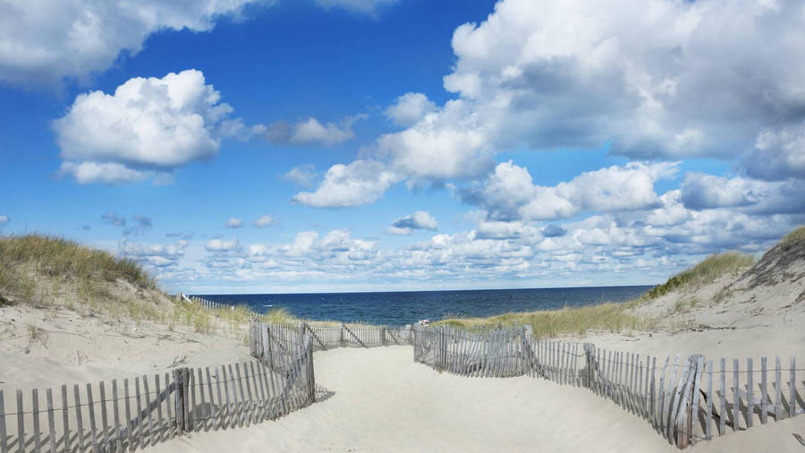 Cape Cod Fenced Sandy Path Wallpaper