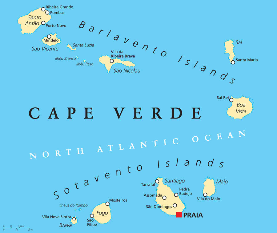 Cape Verde Map Wallpaper