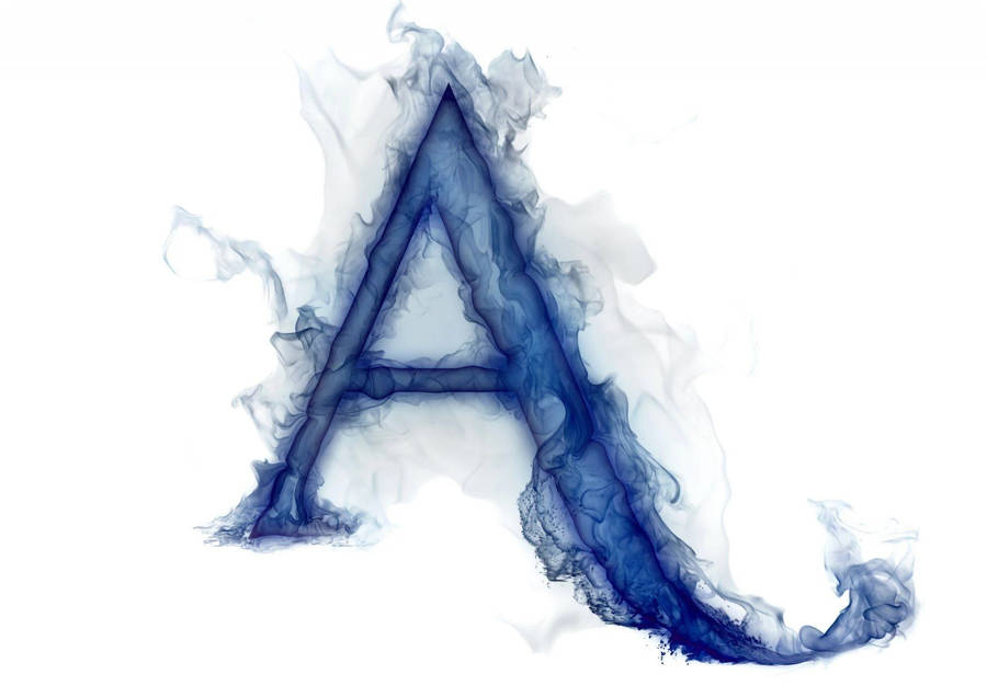 Capital Alphabet Letter A Blue Smoke Wallpaper