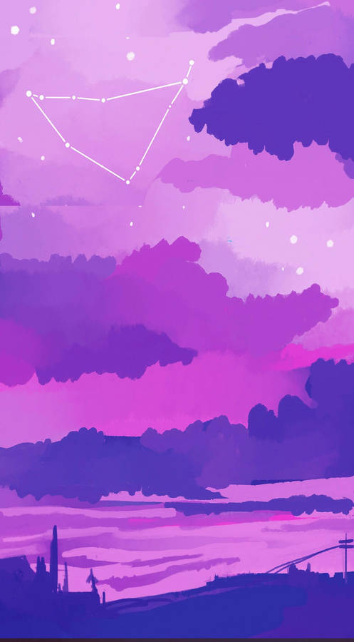 Capricorn Purple Aesthetic Wallpaper