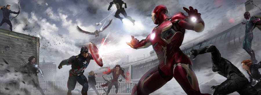 Captain America Civil War Gray War Background Wallpaper