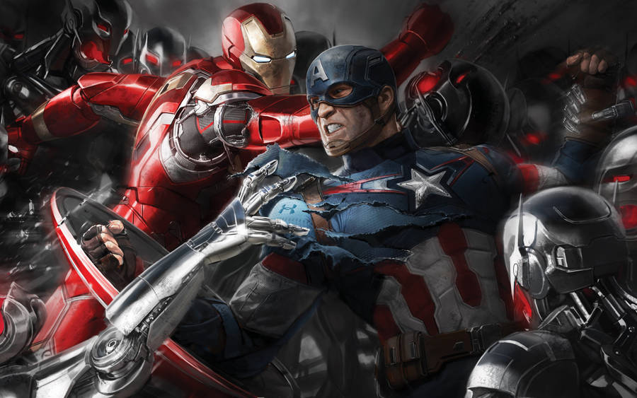 Captain America Iron Man Ultron Wallpaper