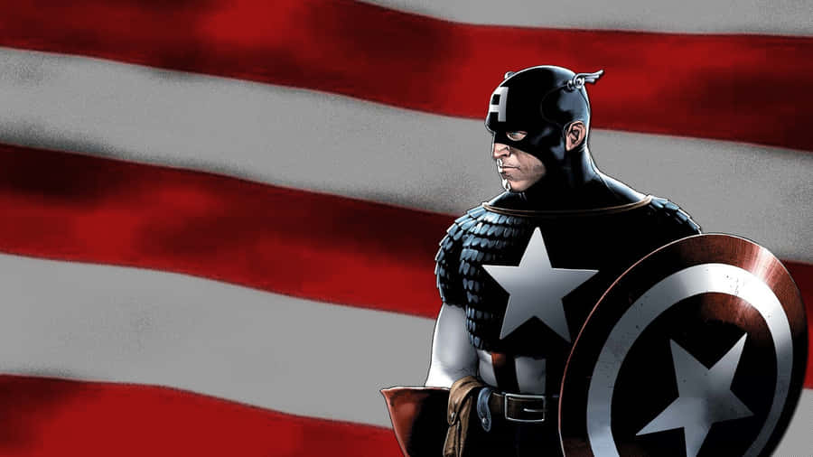 Captain America Patriotic Backdrop Wallpaper