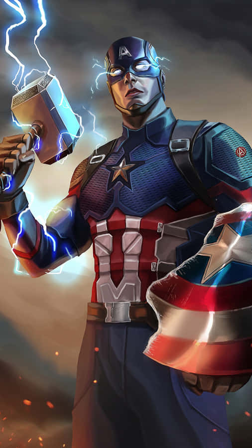 Captain America Stands Ready To Defend Freedom Wallpaper