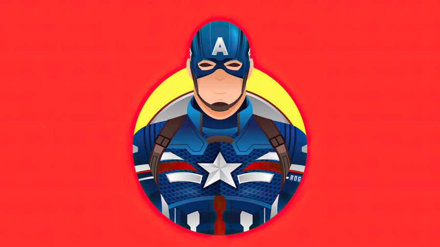 Captain America Superhero Minimalist Digital Art Wallpaper